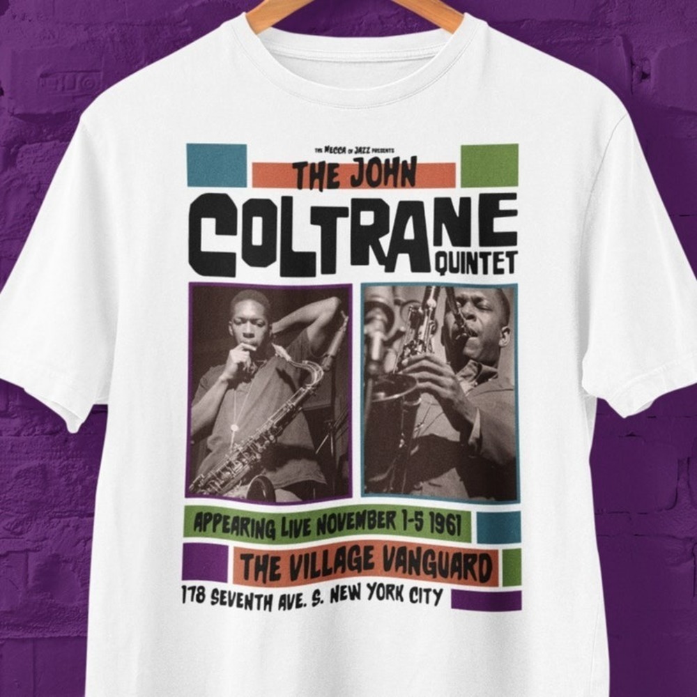 John Coltrane Quintet Graphic Short Sleeve Tee, John Coltrane Jazz T Shirt